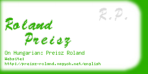 roland preisz business card